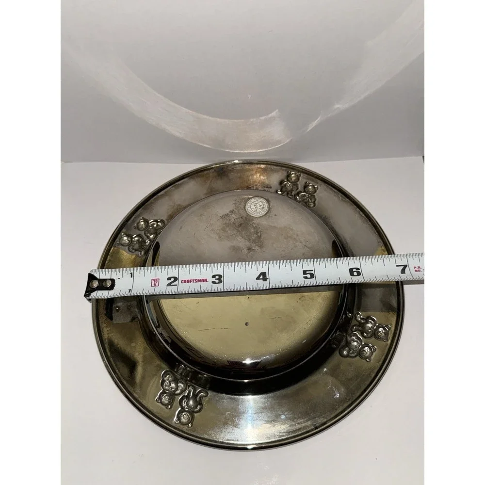 Vintage Baby 4 Pc Baby Feeding Set Plate Fork Spoon Cup Godinger Silver. J